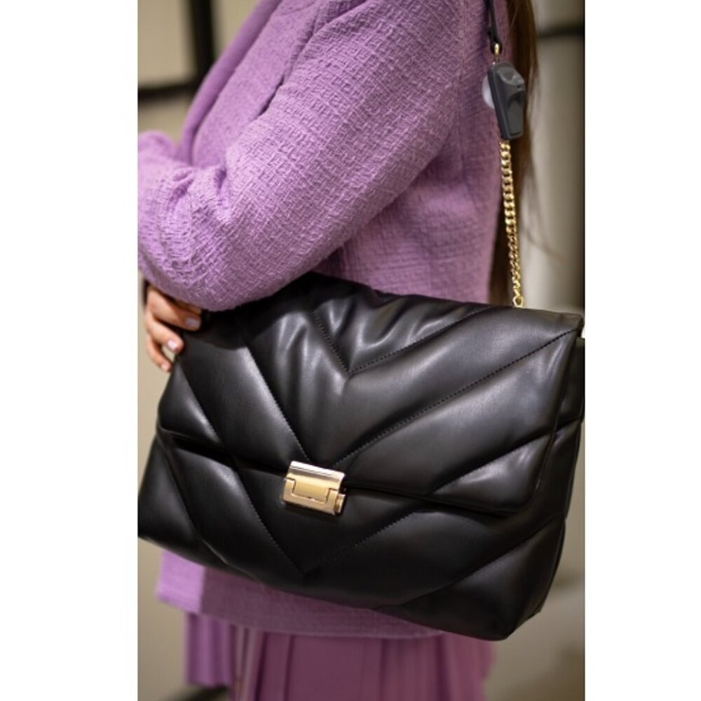 ZARA Quilted Maxi Crossbody Bag